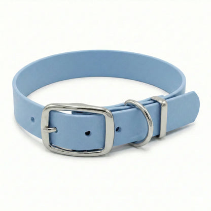 collared creatures pastel blue biothane buckle collar on white background