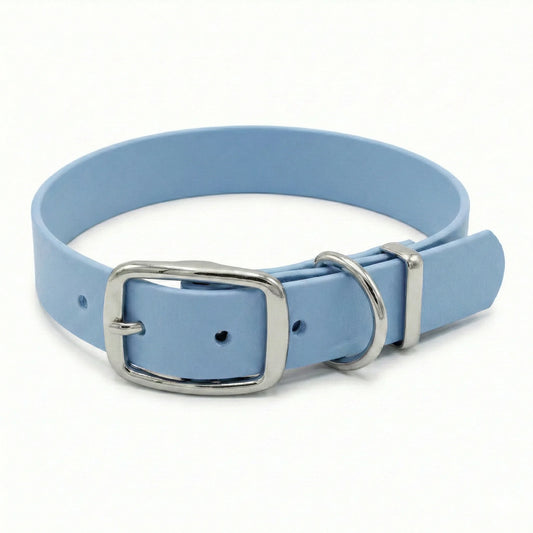 collared creatures pastel blue biothane buckle collar on white background