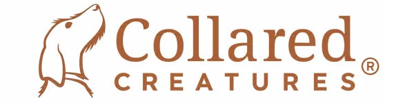 Collared Creatures logo featuring a brown dog silhouette on the left and the brand name 'Collared Creatures' in brown text on a white background.