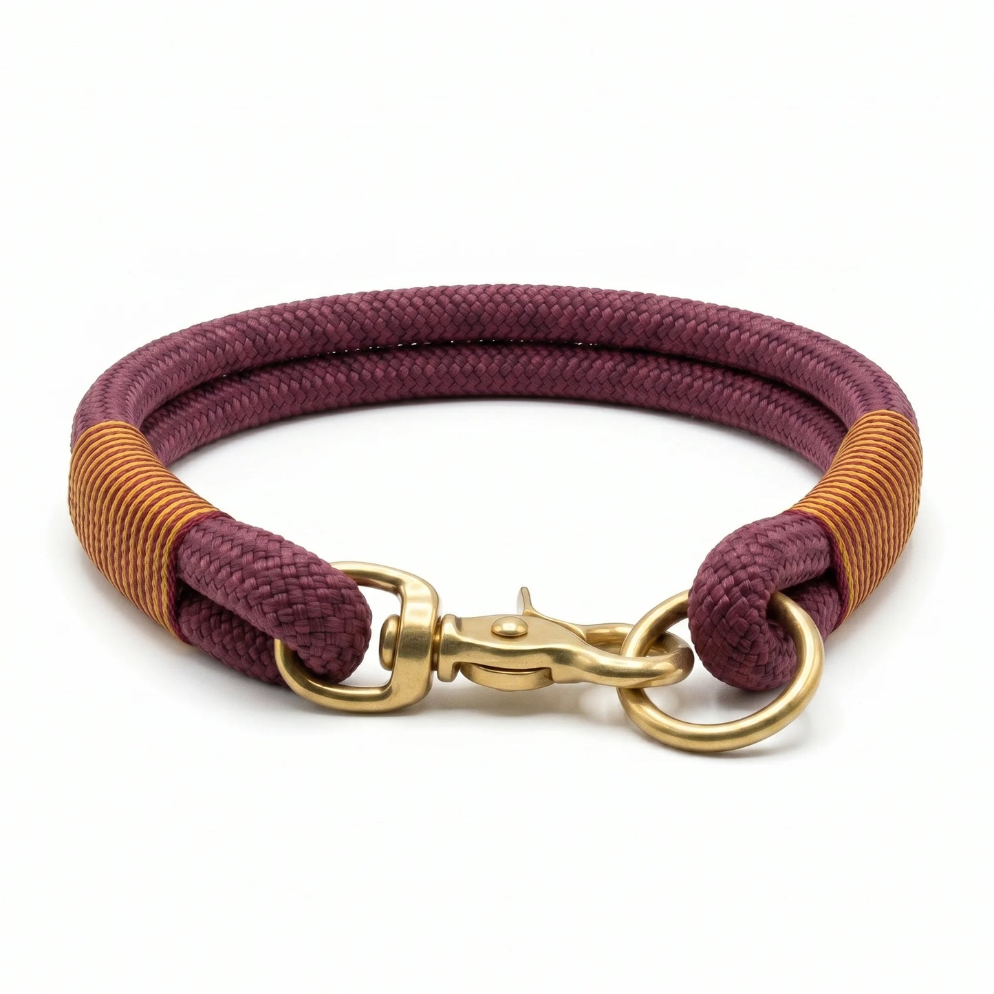 Bordeaux Handmade Rope Dog Collar with whipping