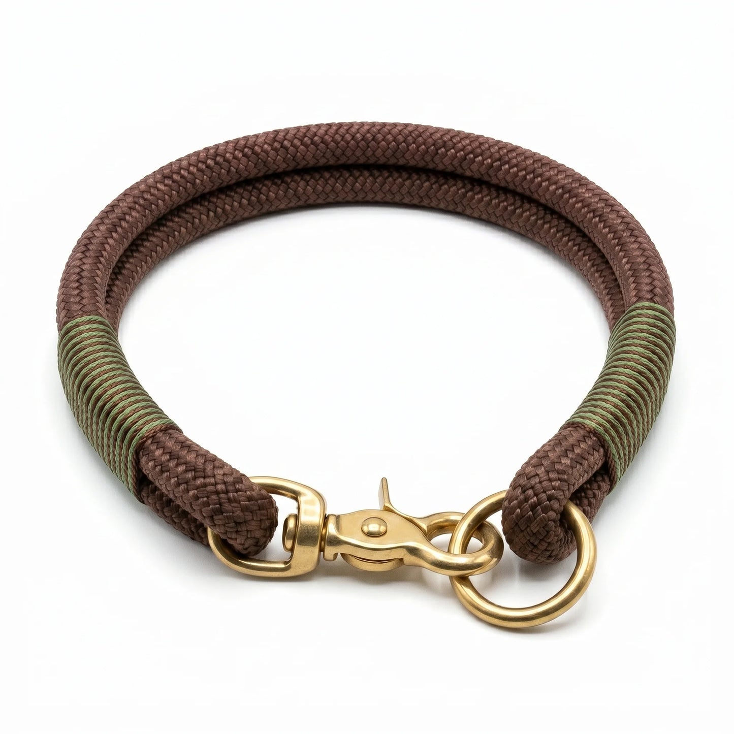 Chocolate-brown handmade rope dog collar, 8 or 10 mm PPM cord