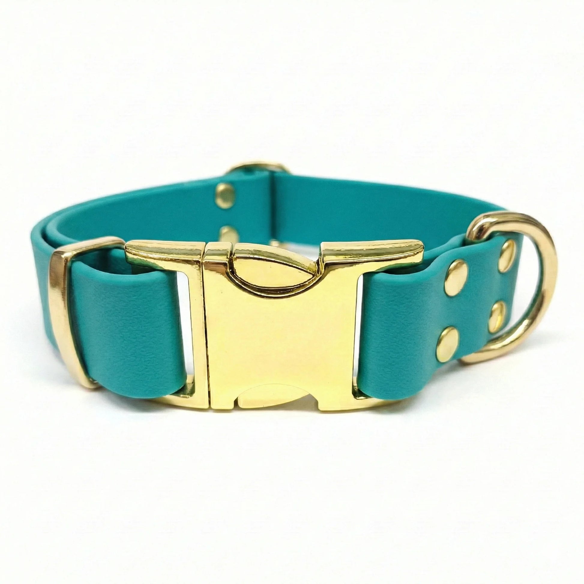 Teal Waterproof Biothane Metal Clasp Dog Collar