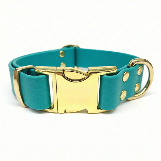 Teal Waterproof Biothane Metal Clasp Dog Collar