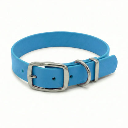 collared creatures waterproof buckle dog collar in turquoise
