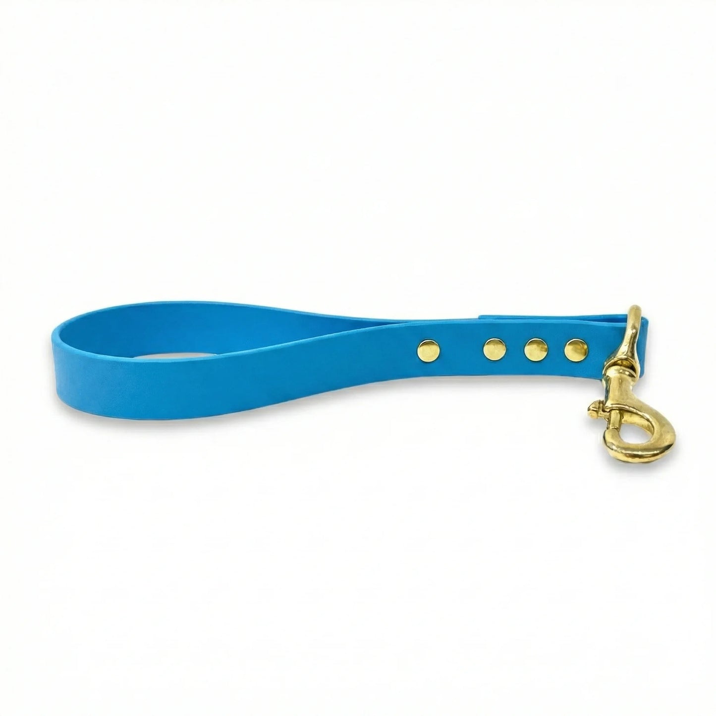 Turquoise Biothane waterproof traffic handle for dogs handmade in the UK