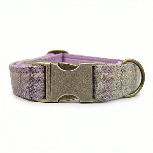 collared creatures abraham moon wool dog clasp collar in kincraig heather for dogs