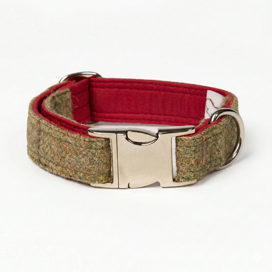 collared creatures yorkshire tweed wool dog clasp collar in yorkshire tweed for dogs