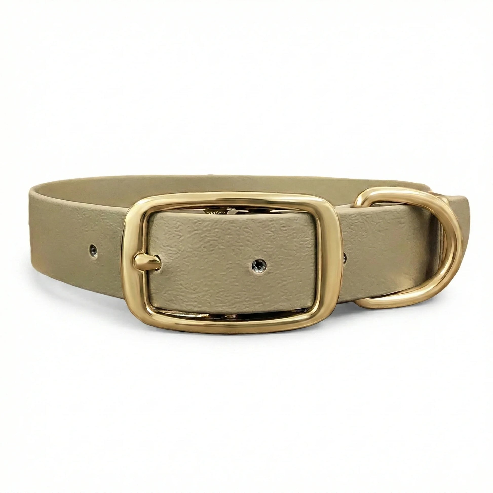 collared creatures waterproof biothane dog buckle collar in beige for dogs