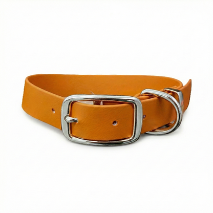 collared creatures waterproof biothane dog buckle collar in burnt orange for dogs