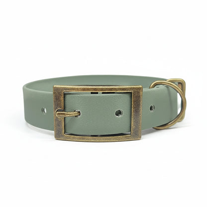 collared creatures waterproof biothane dog buckle collar in country green for dogs