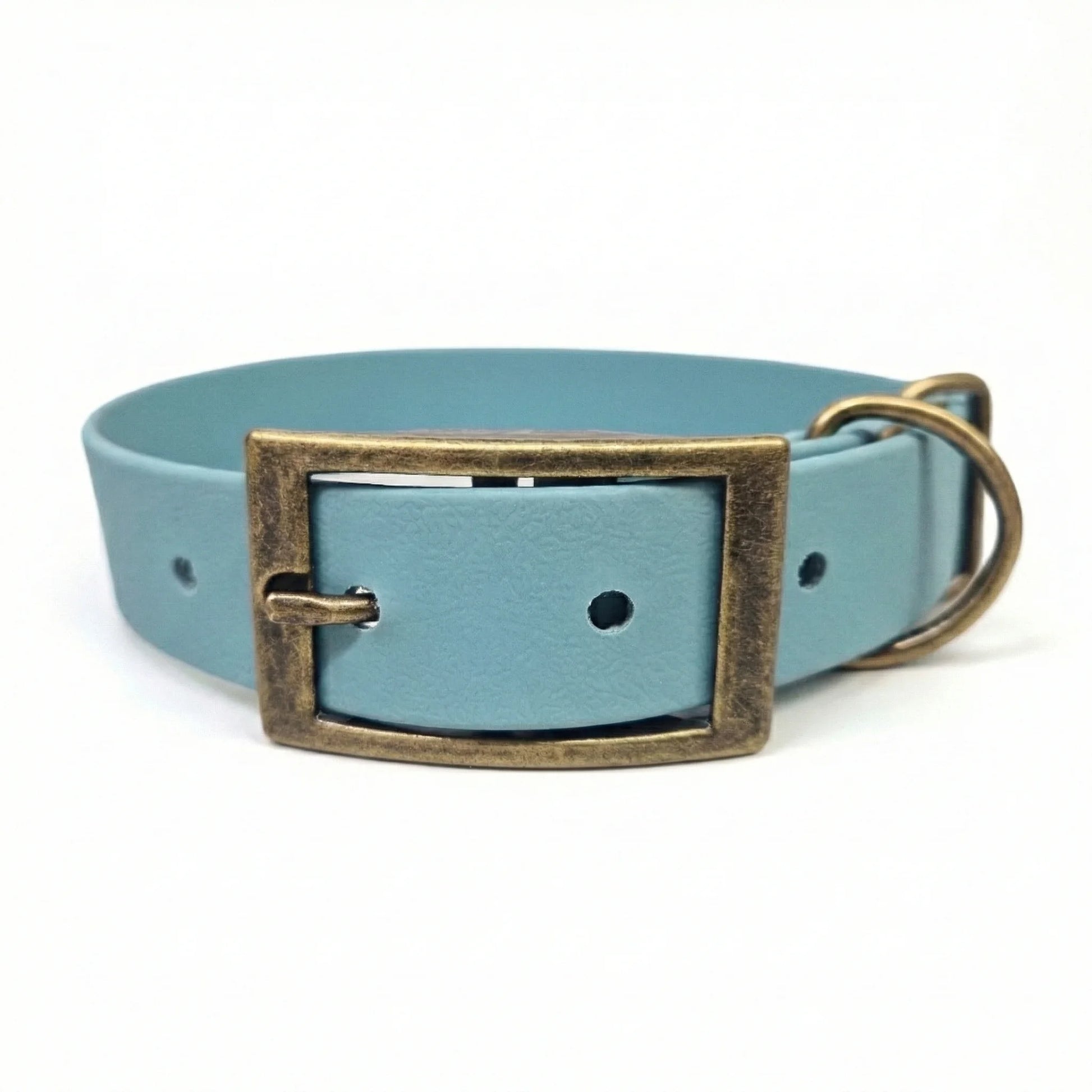 collared creatures waterproof biothane dog buckle collar in duck egg blue for dogs