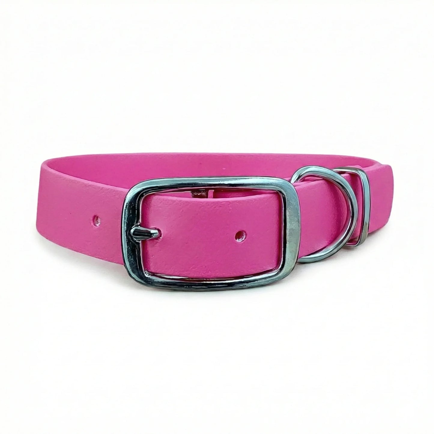 collared creatures waterproof biothane dog buckle collar in fuchsia for dogs