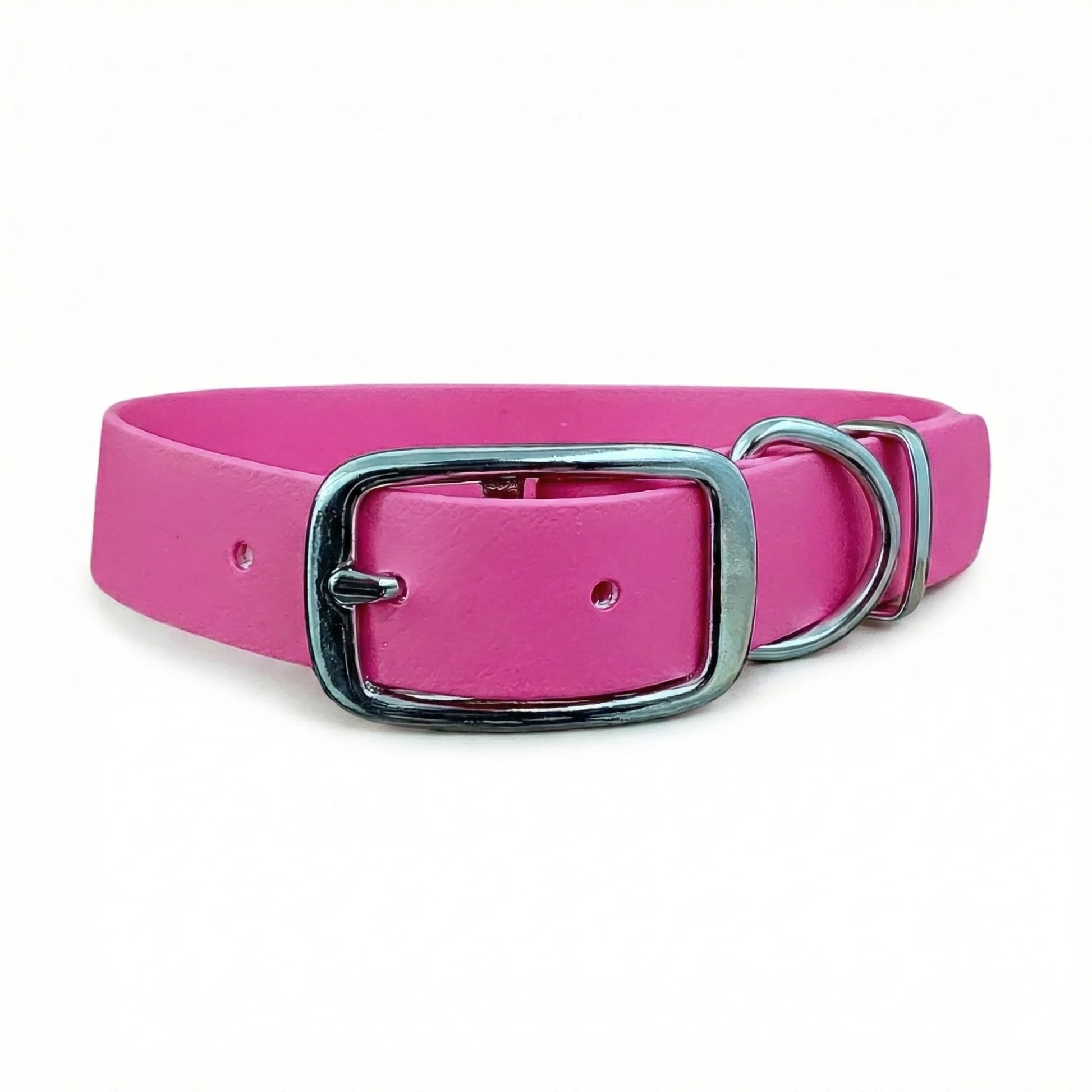 collared creatures waterproof biothane dog buckle collar in fuchsia for dogs