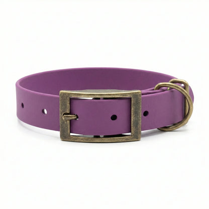 collared creatures waterproof biothane dog buckle collar in grape for dogs