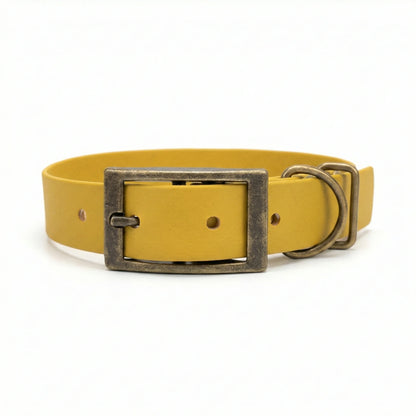 collared creatures waterproof biothane dog buckle collar in mustard for dogs