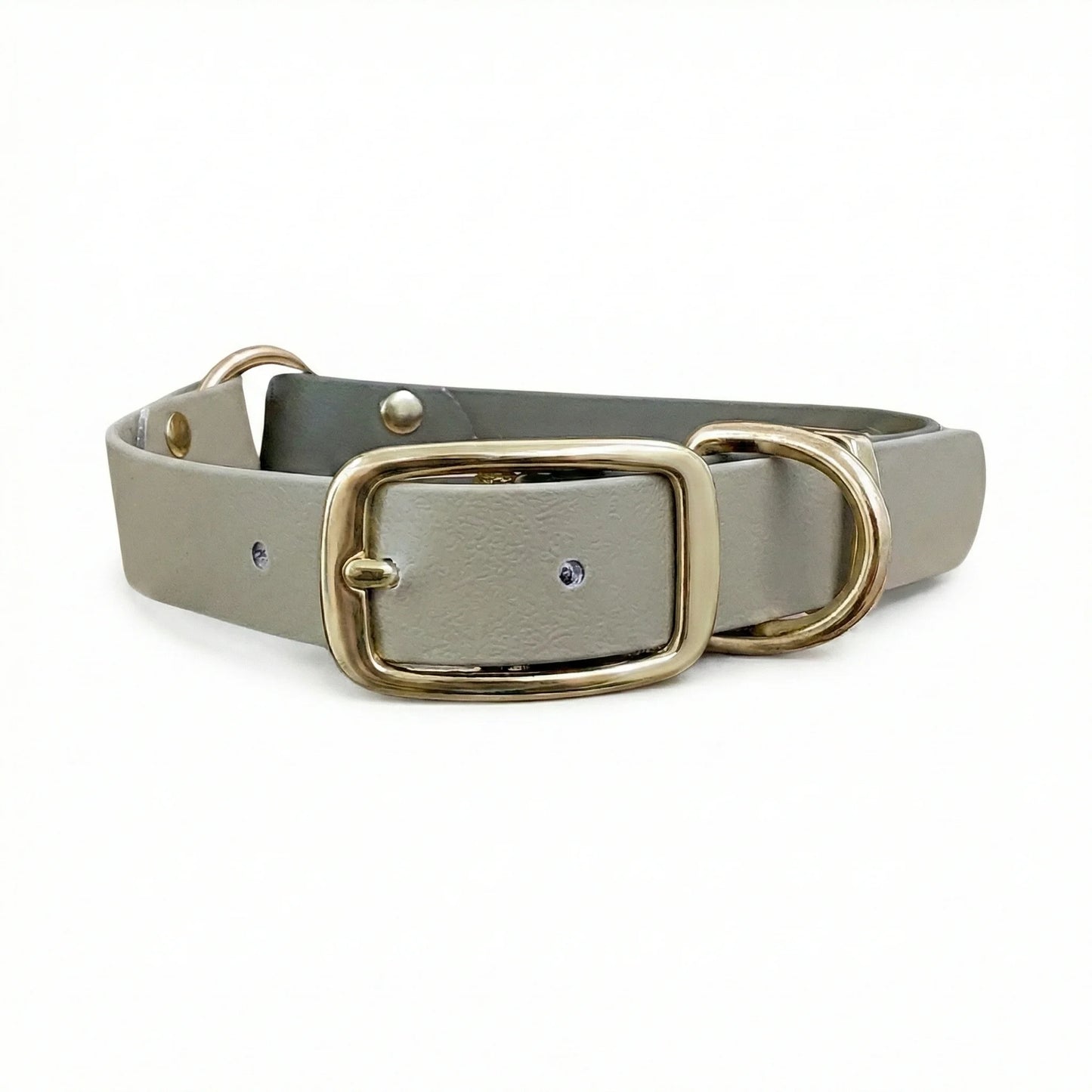 collared creatures waterproof biothane dog buckle collar in olive & beige multicolour for dogs