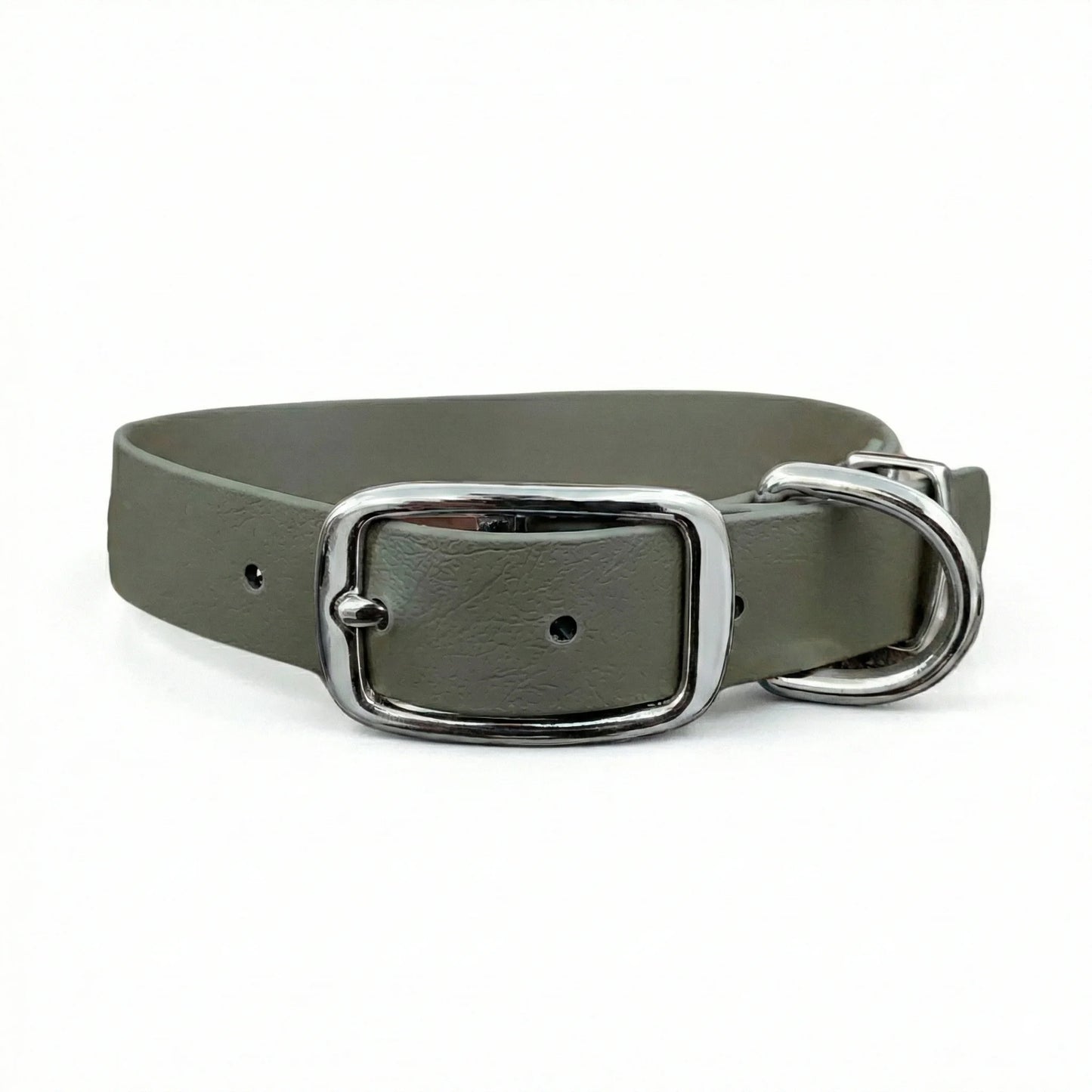collared creatures waterproof biothane dog buckle collar in olive for dogs