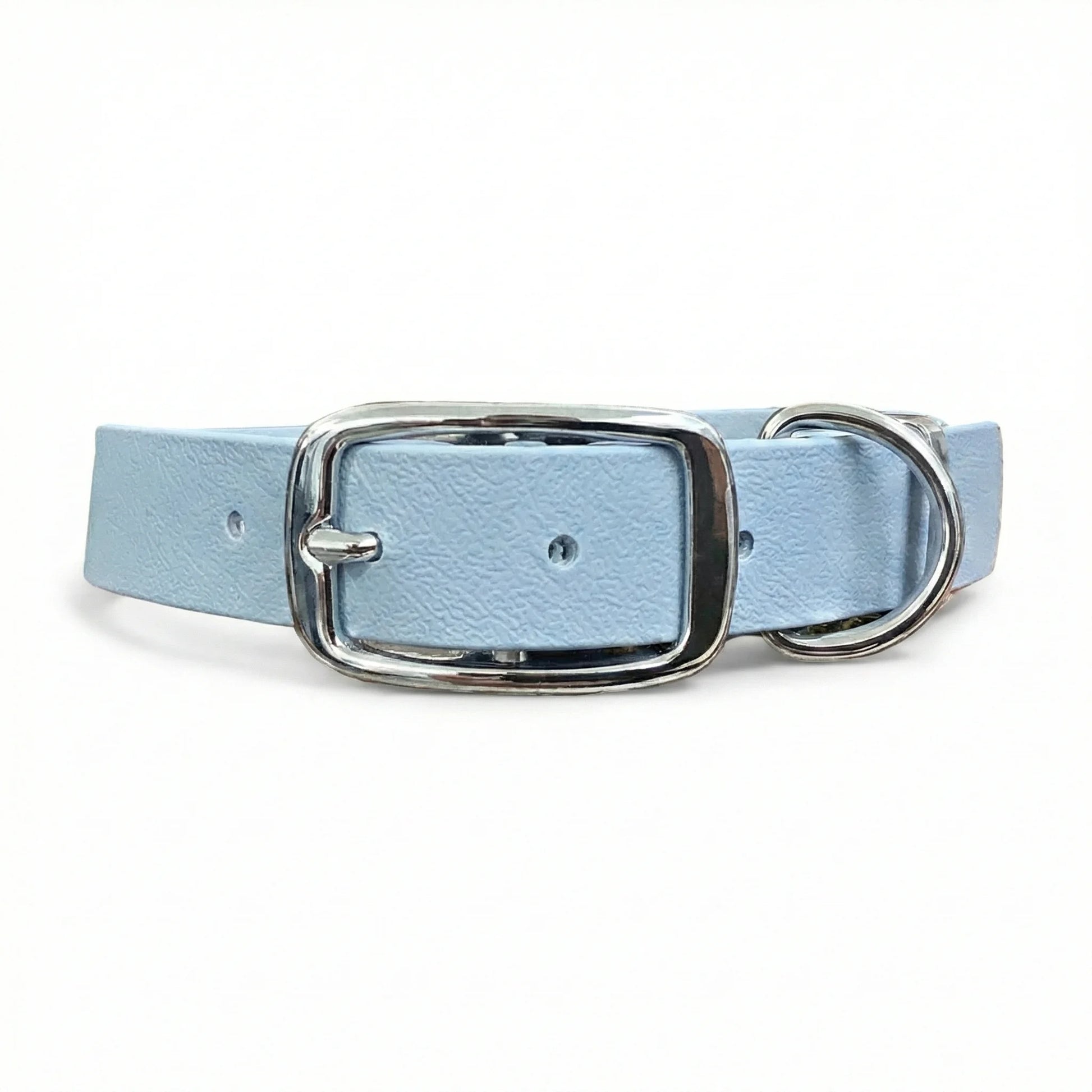 collared creatures waterproof biothane dog buckle collar in pastel blue for dogs