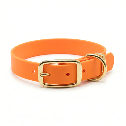 collared creatures waterproof biothane dog buckle collar in tangerine for dogs
