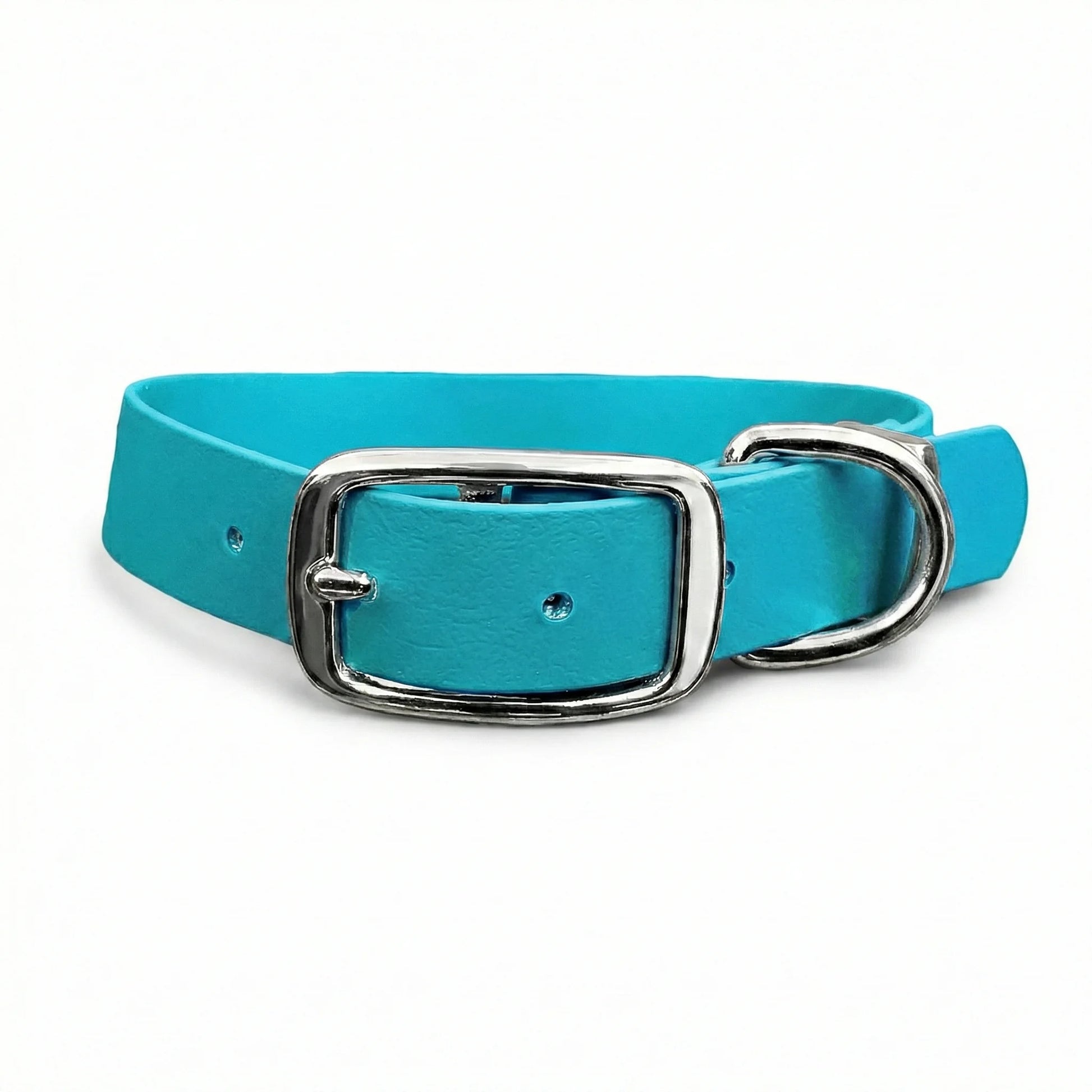 collared creatures waterproof biothane dog buckle collar in teal for dogs