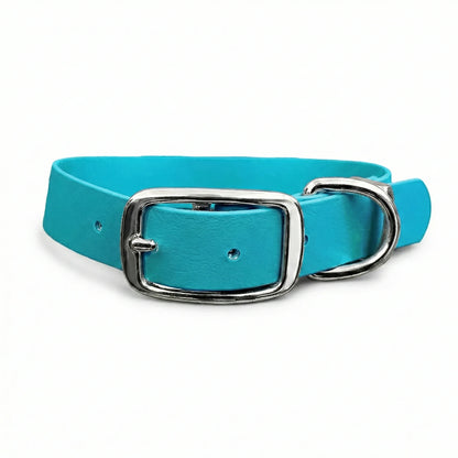collared creatures waterproof biothane dog buckle collar in teal for dogs
