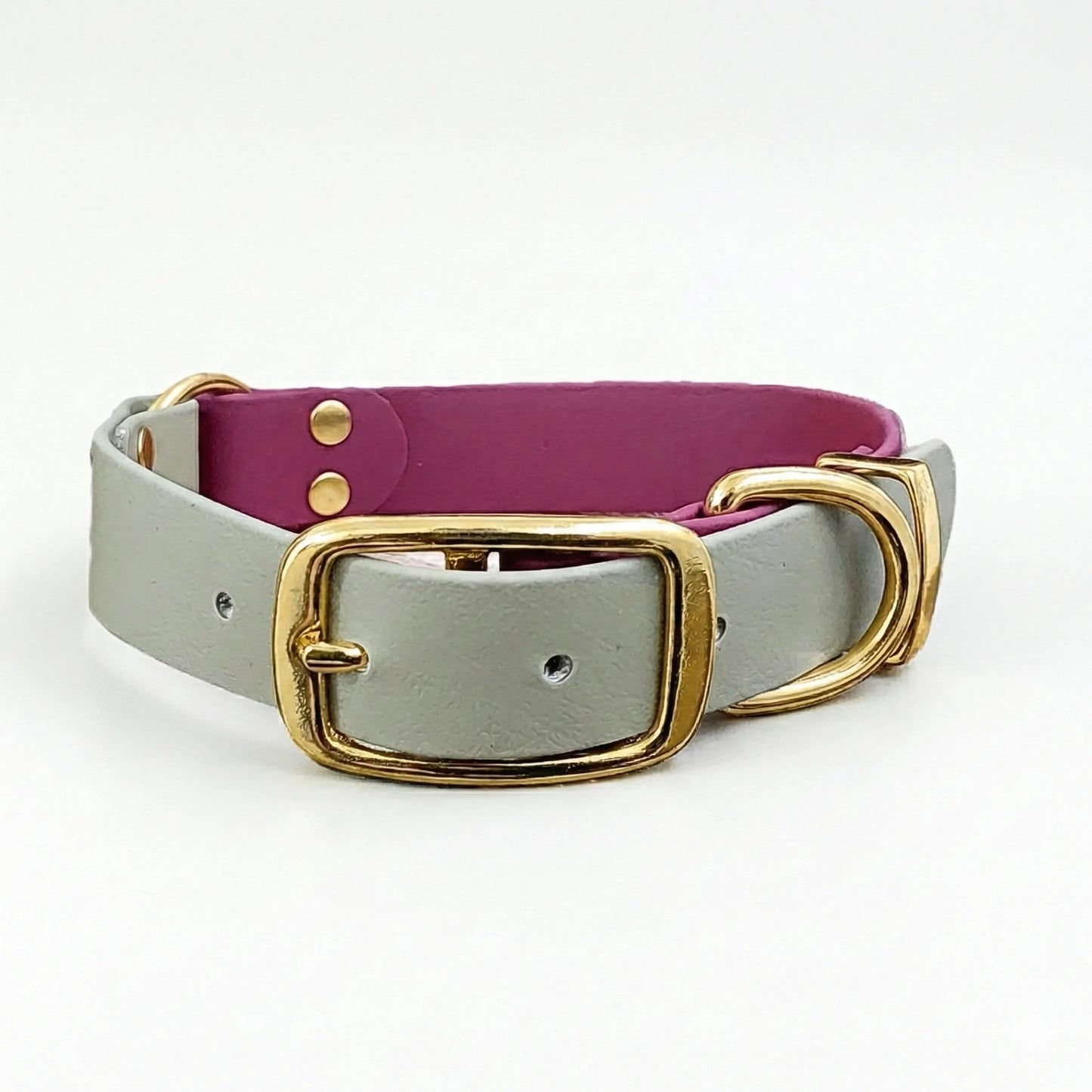 collared creatures waterproof biothane dog buckle collar in wine & beige multicolour for dogs