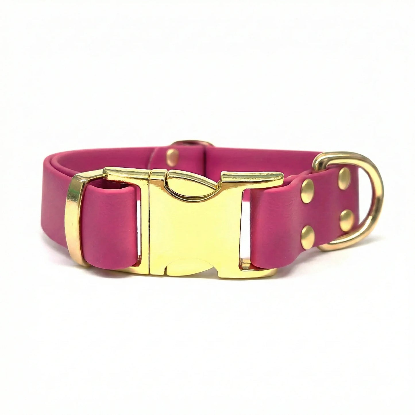 collared creatures waterproof biothane dog metal clasp collar in magenta for dogs