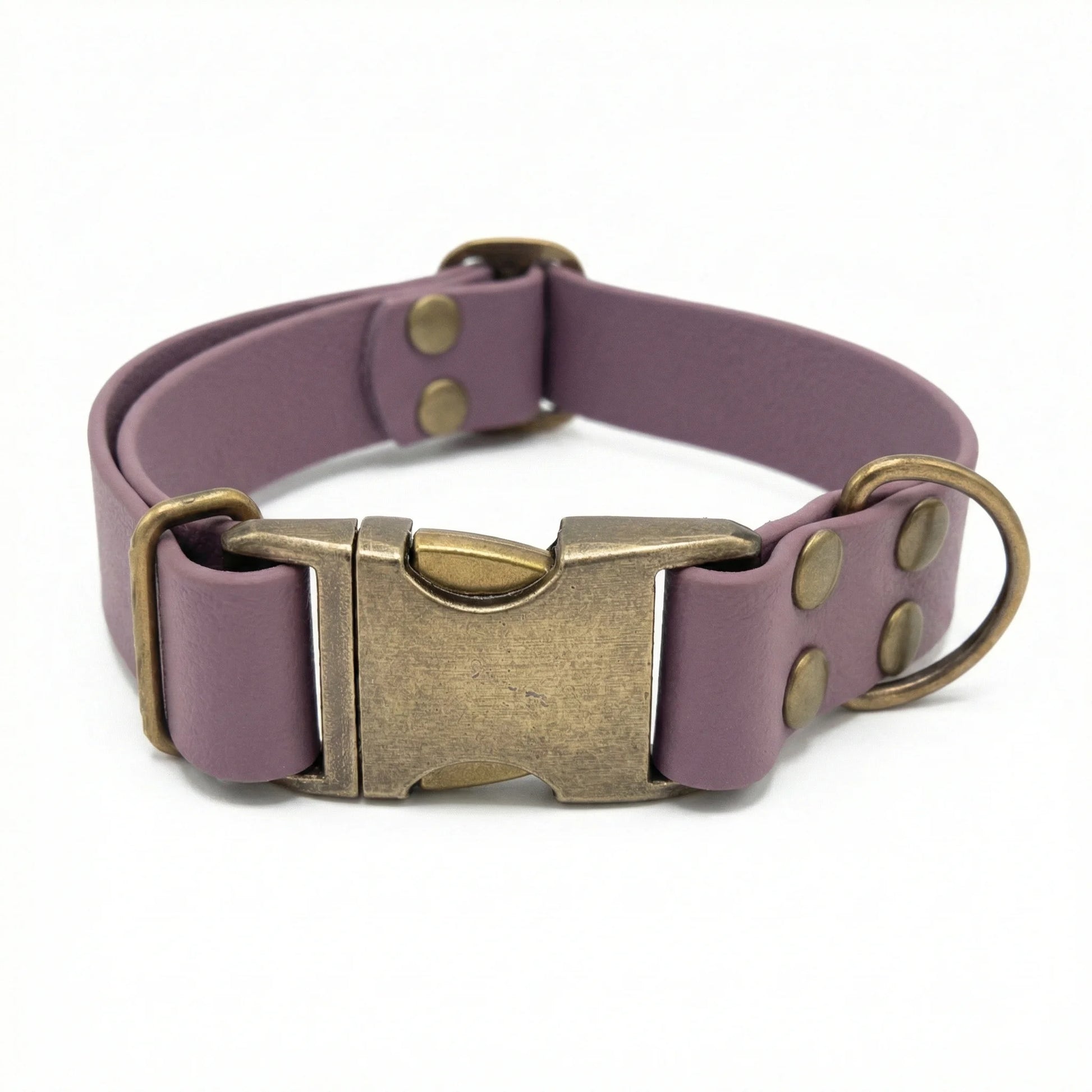 collared creatures waterproof biothane dog metal clasp collar in mauve for dogs
