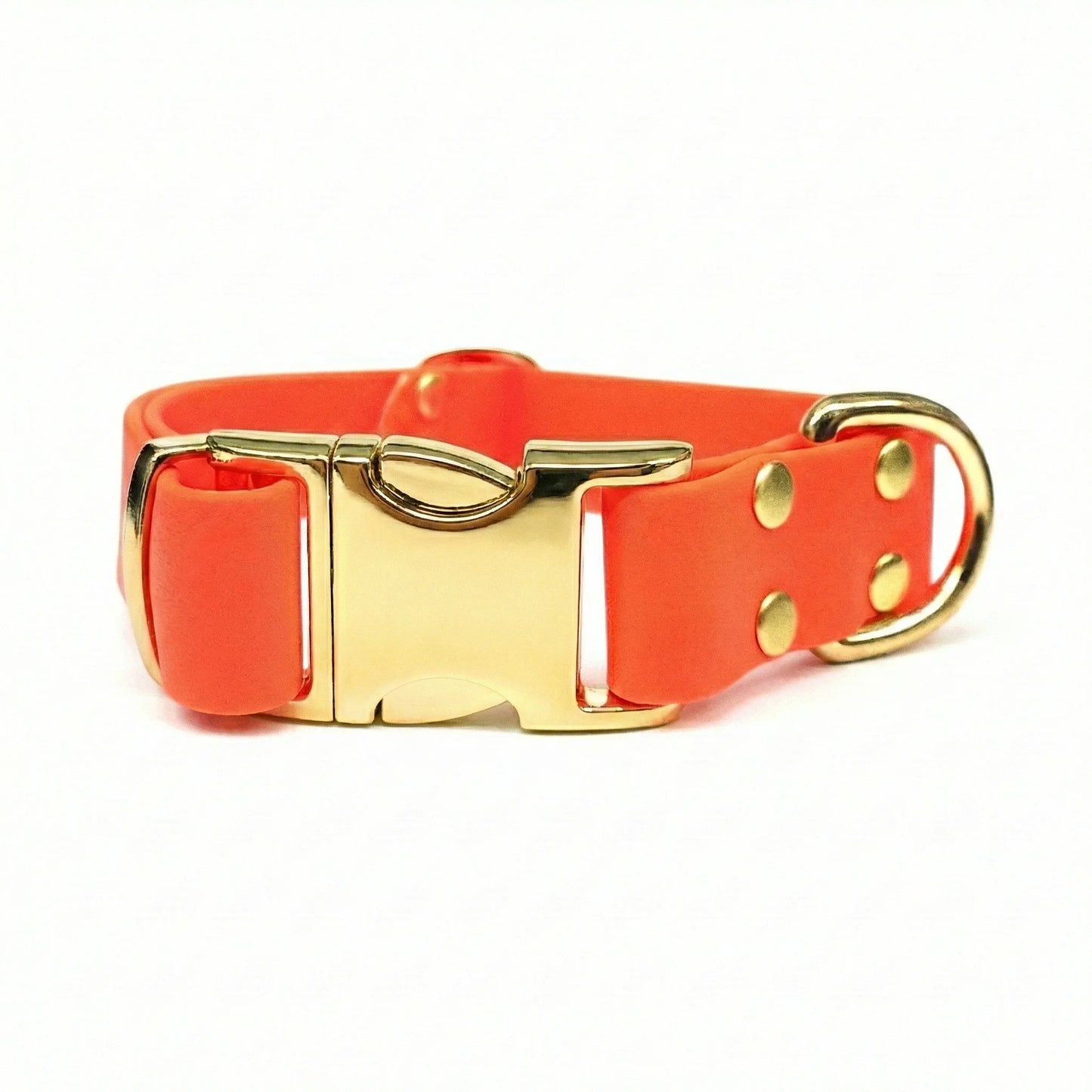 collared creatures waterproof biothane dog metal clasp collar in neon orange for dogs