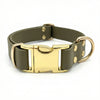 Olive Waterproof Biothane Metal Clasp Dog Collar