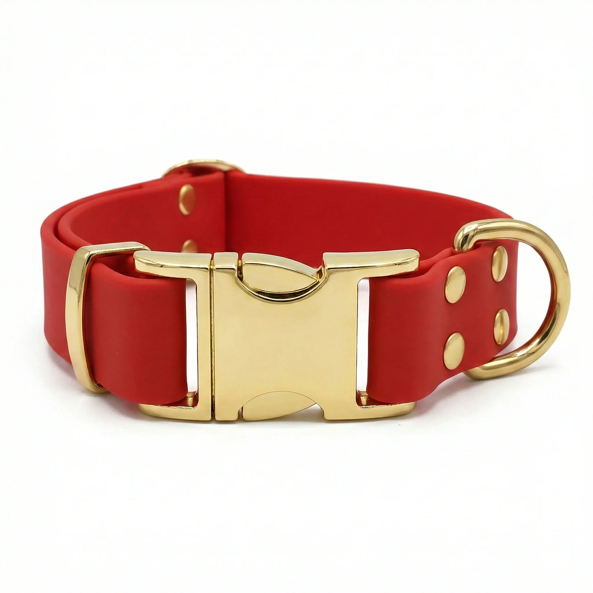 collared creatures waterproof biothane dog metal clasp collar in red for dogs