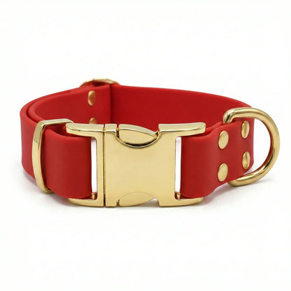 collared creatures waterproof biothane dog metal clasp collar in red for dogs