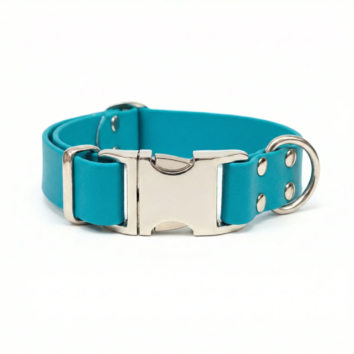 collared creatures waterproof biothane dog metal clasp collar in teal for dogs