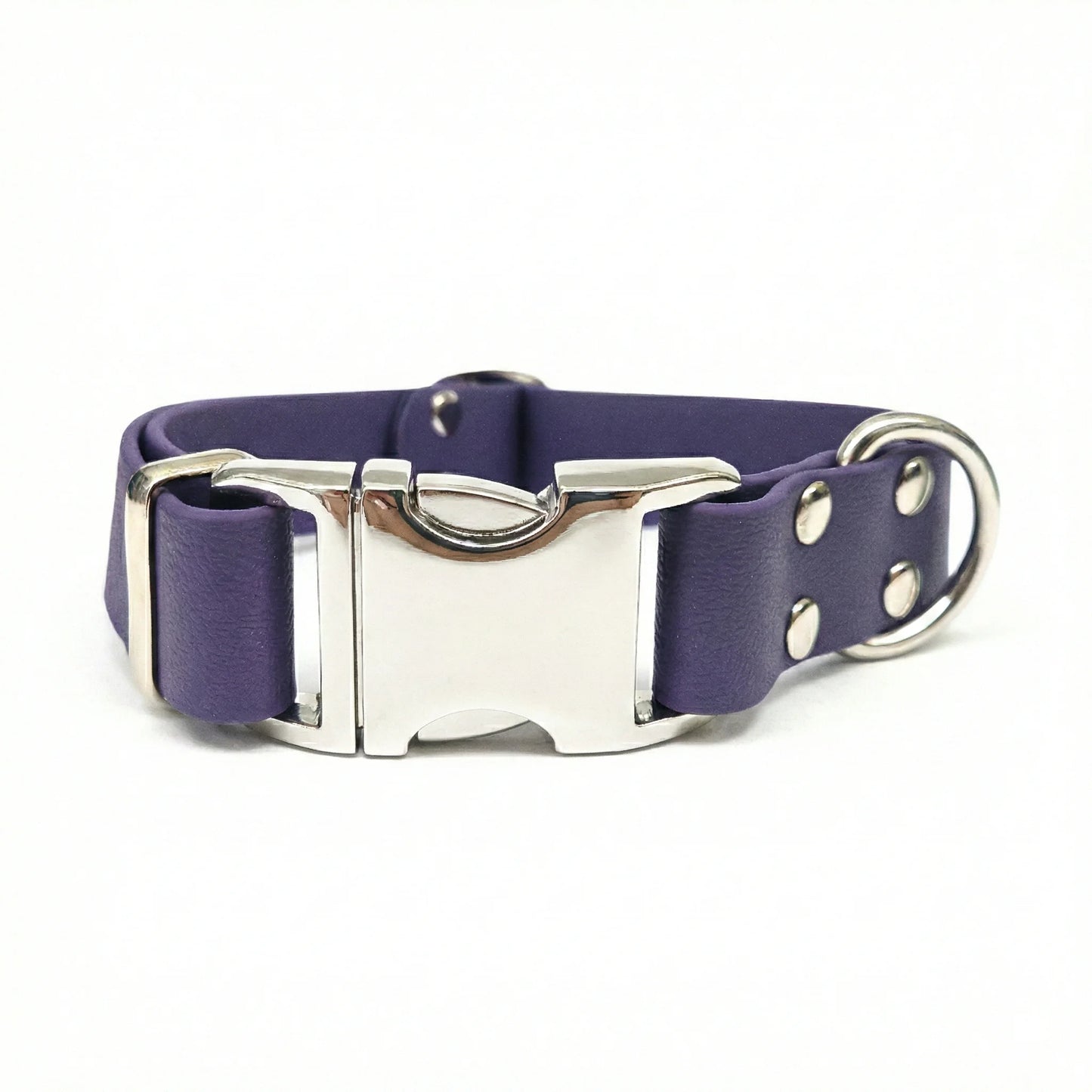 collared creatures waterproof biothane dog metal clasp collar in violet for dogs