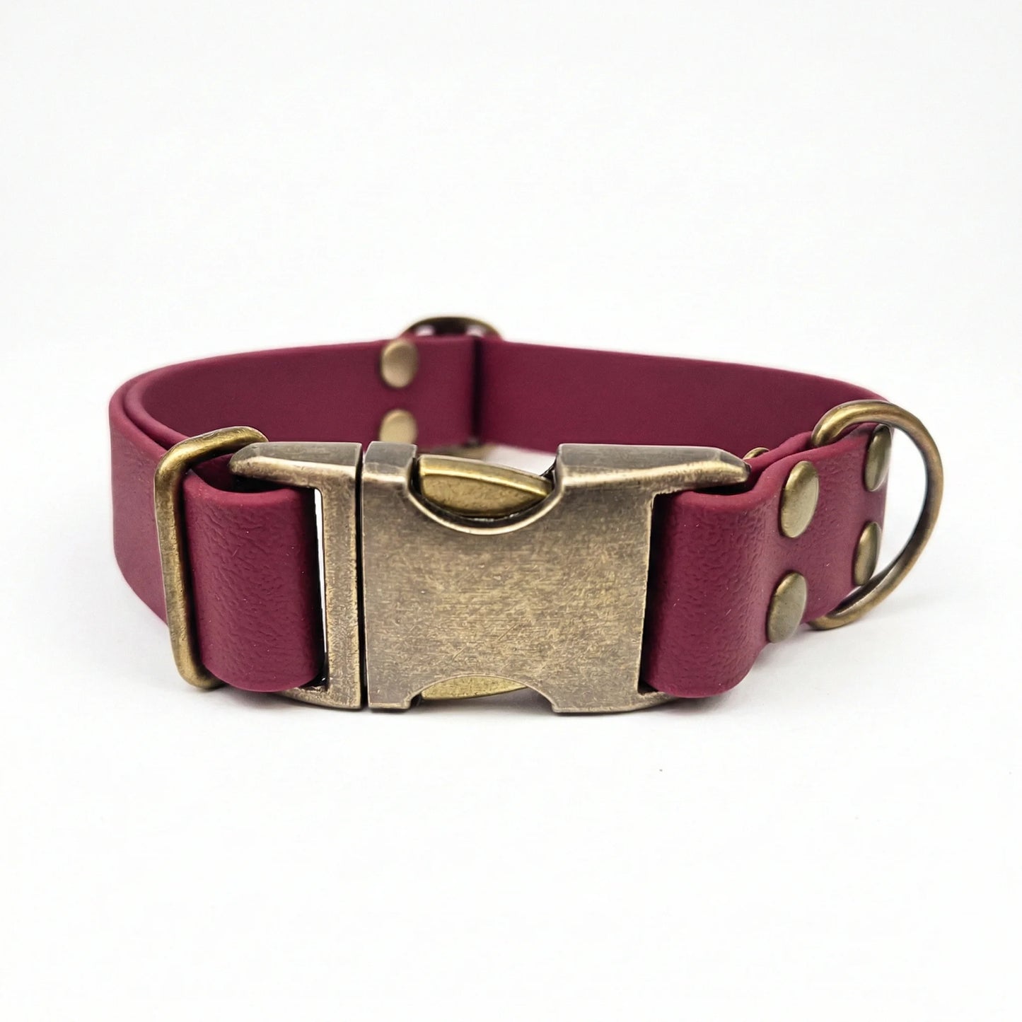 collared creatures waterproof biothane dog metal clasp collar in wine red for dogs
