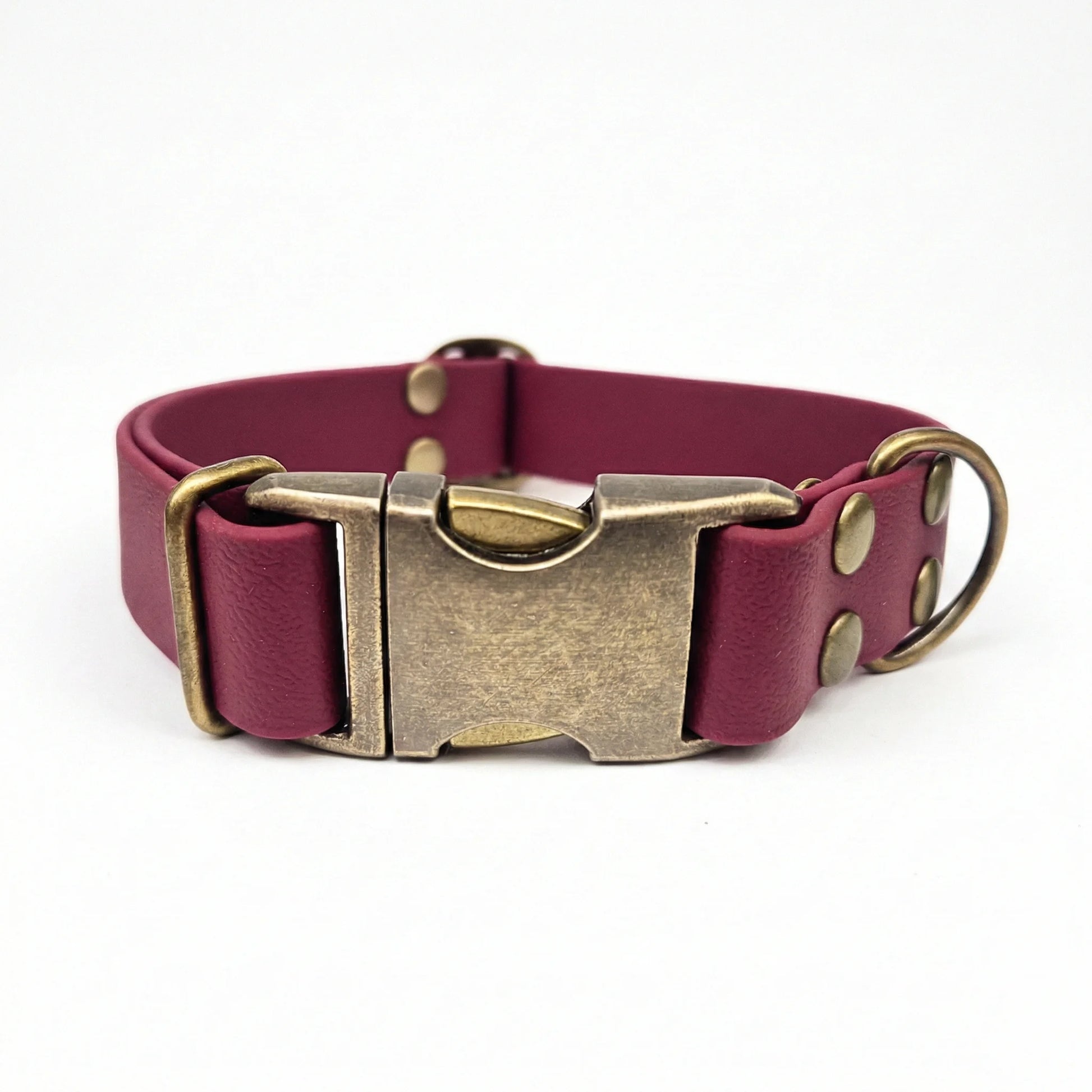 collared creatures waterproof biothane dog metal clasp collar in wine red for dogs
