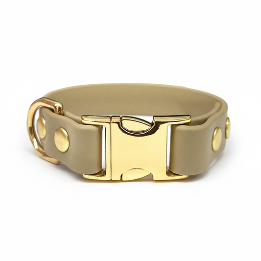 collared creatures waterproof biothane small breed 15mm dog clasp collar in beige for dogs