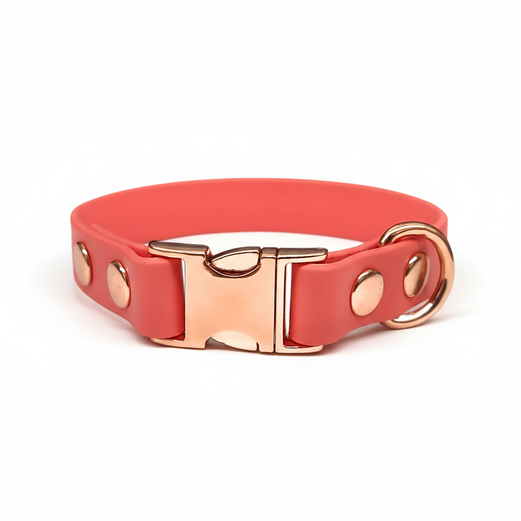collared creatures waterproof biothane small breed 15mm dog clasp collar in coral for dogs