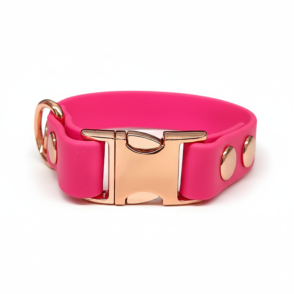 collared creatures waterproof biothane small breed 15mm dog clasp collar in fuchsia for dogs