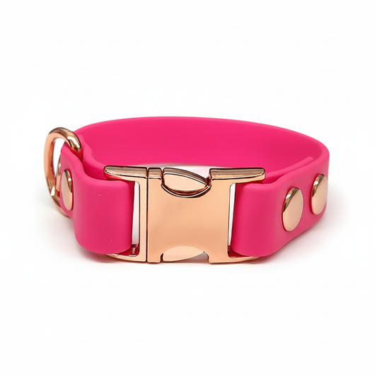 collared creatures waterproof biothane small breed 15mm dog clasp collar in fuchsia for dogs