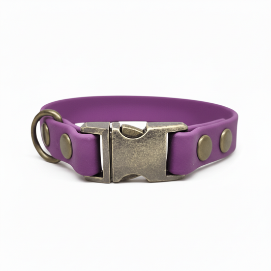 collared creatures waterproof biothane small breed 15mm dog clasp collar in grape for dogs