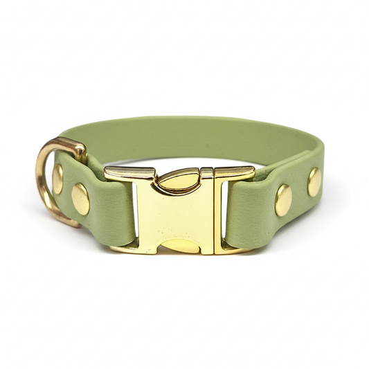collared creatures waterproof biothane small breed 15mm dog clasp collar in guacamole green for dogs