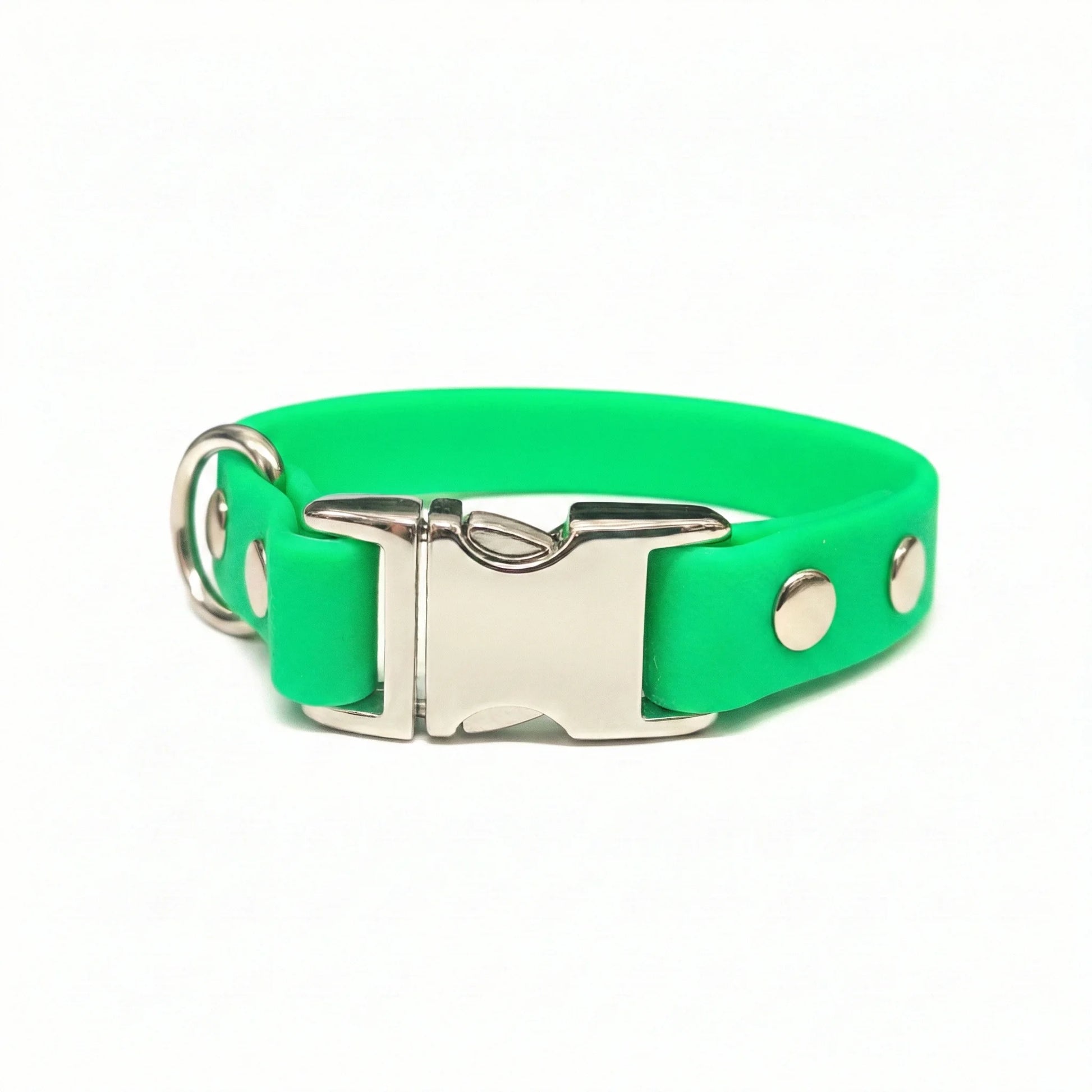 collared creatures waterproof biothane small breed 15mm dog clasp collar in neon green for dogs