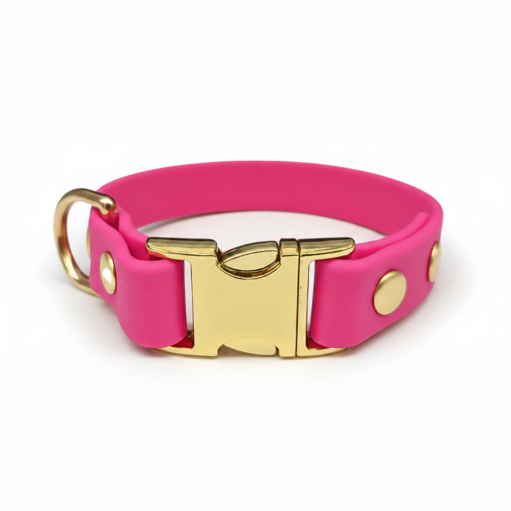 collared creatures waterproof biothane small breed 15mm dog clasp collar in neon pink for dogs