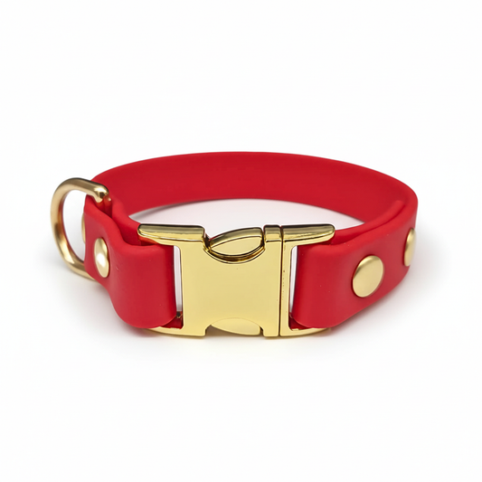 collared creatures waterproof biothane small breed 15mm dog clasp collar in red for dogs