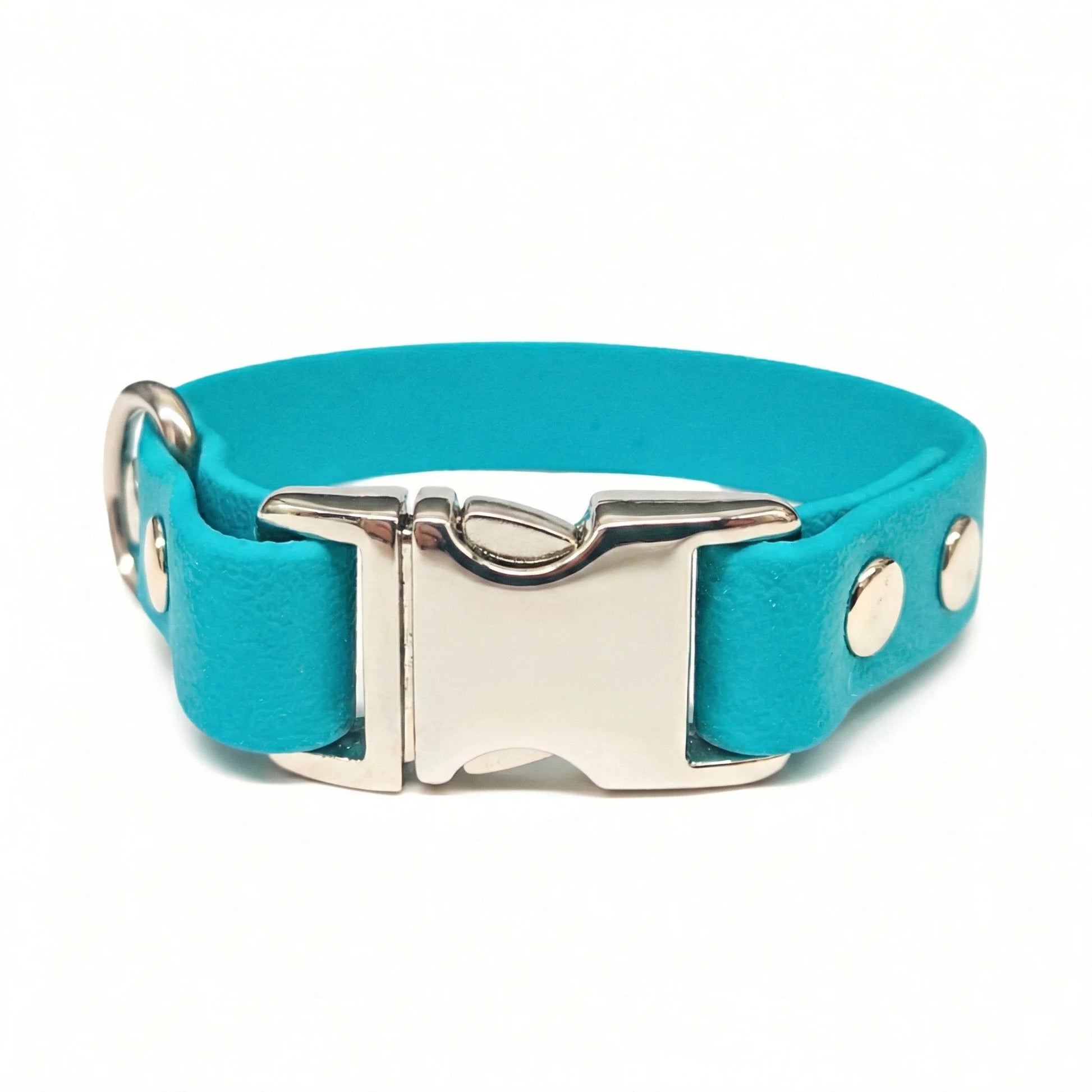collared creatures waterproof biothane small breed 15mm dog clasp collar in teal for dogs