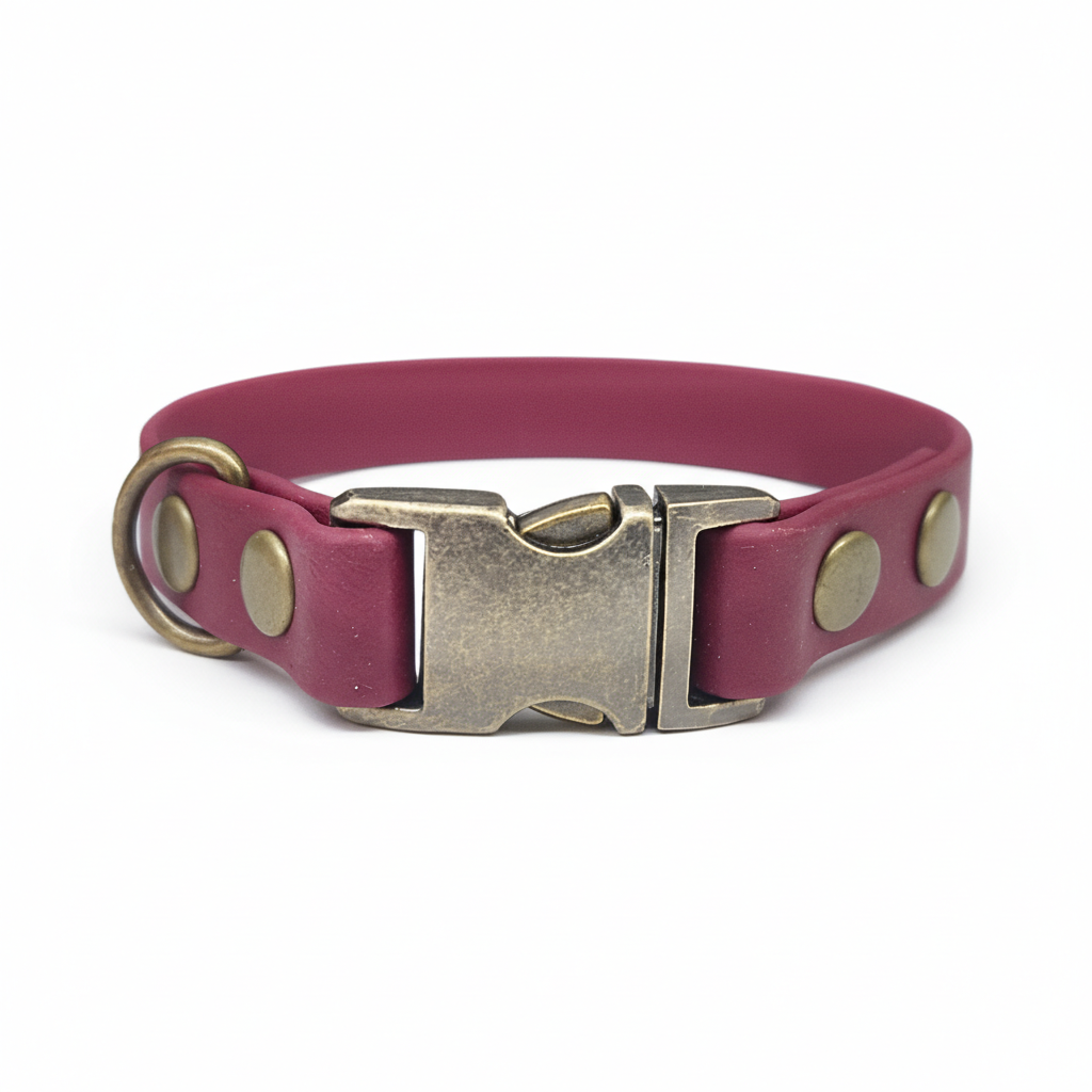 collared creatures waterproof biothane small breed 15mm dog clasp collar in wine for dogs