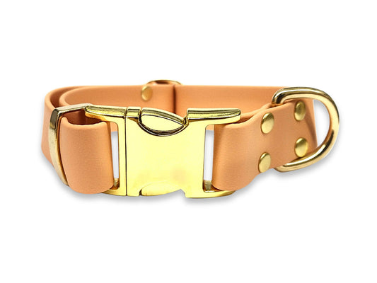Waterproof Biothane dog collar in Copper – quick-release clasp and gentle on your dog’s coat – by Collared Creatures