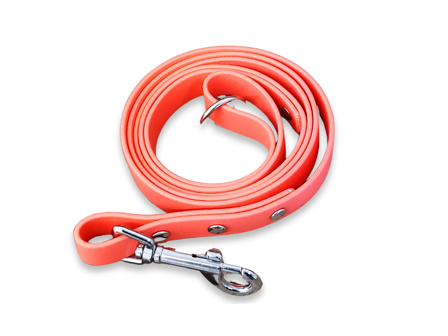 Coral Biothane Dog Lead – Durable Waterproof Leash Handmade in the UK
