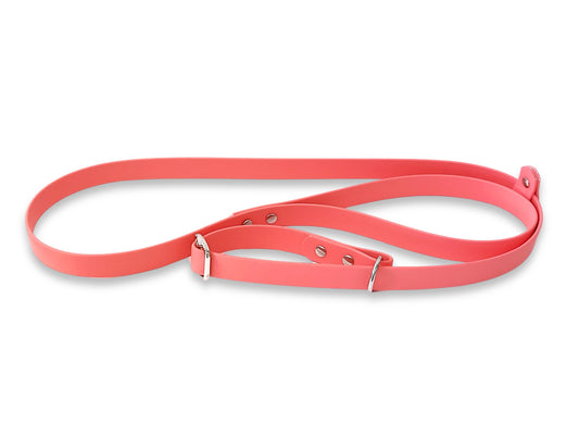 Coral waterproof Biothane dog slip lead with soft feel and easy-clean finish